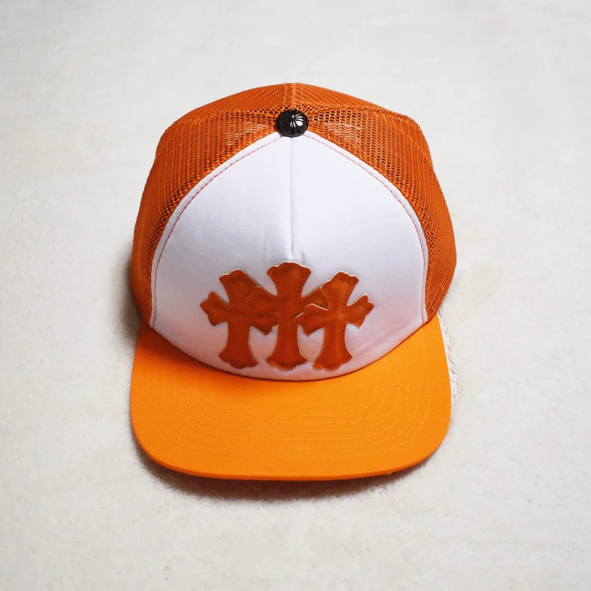 Chrome Hearts Chrome Hearts CH Cross Orange & White Trucker Hat Orange - 1
