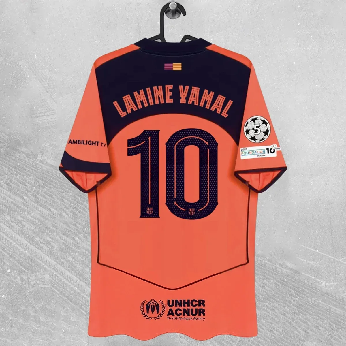 Nike Nike Air Force 1 Lamine Yamal #10 Barcelona Away Jersey Orange - 1