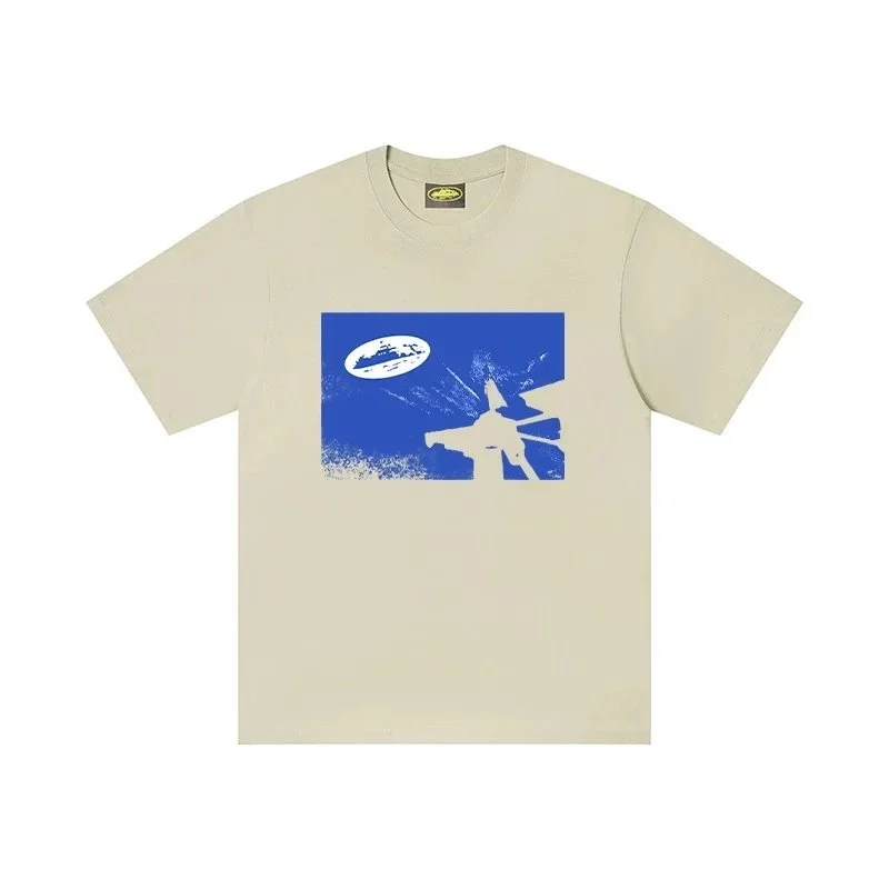 Other Beige Plane Print T-Shirt Beige - 1