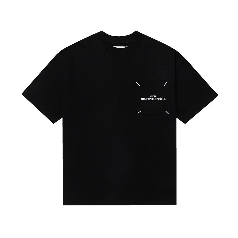 Maison Margiela Maison Margiela Tabi Pocket T-Shirt D613 Black Tops Black - 1