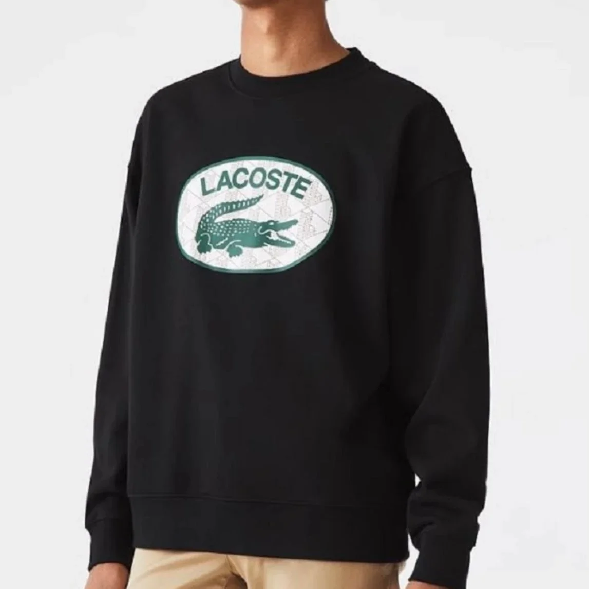 Lacoste Lacoste Black/Green Logo Sweatshirt Black