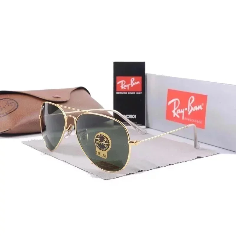 Ray-Ban Ray-Ban Aviator Gold Green Sunglasses Gold - 1