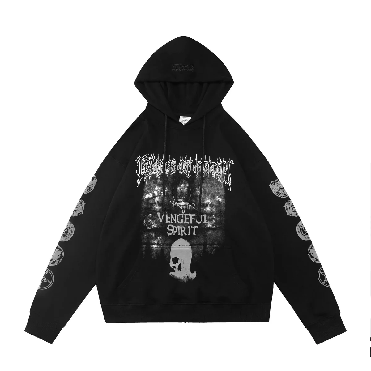 Vetements Vetements Vengeful Spirit Black/White Hoodie Black - 1