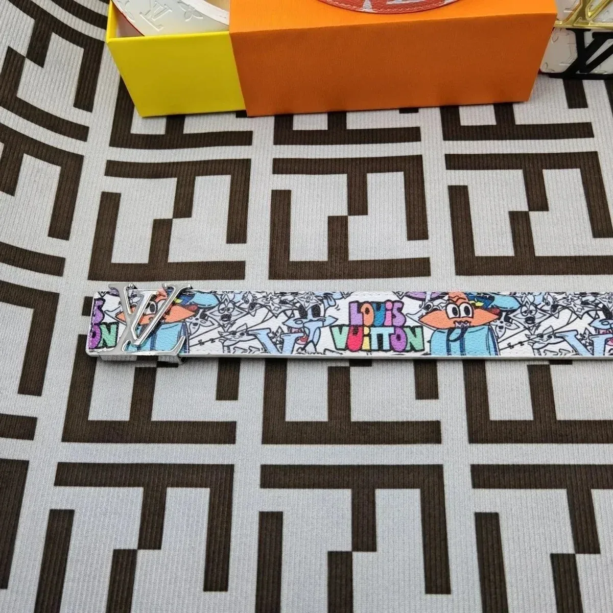 Louis Vuitton Louis Vuitton Multicolor Cartoon Print Belt Multicolor