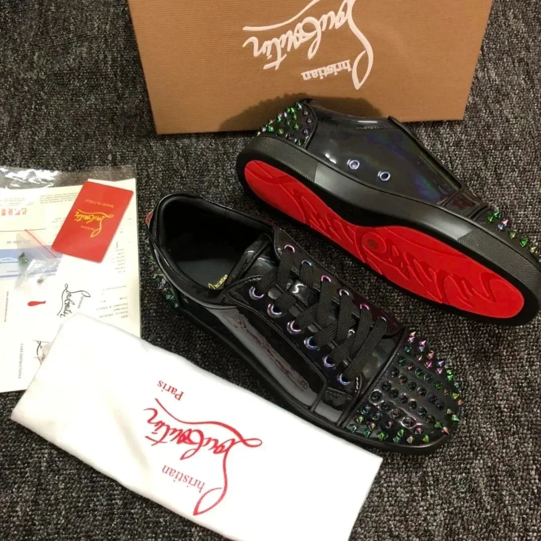 Christian Louboutin Christian Louboutin Louis Black Red Sole Sneakers Black - 1