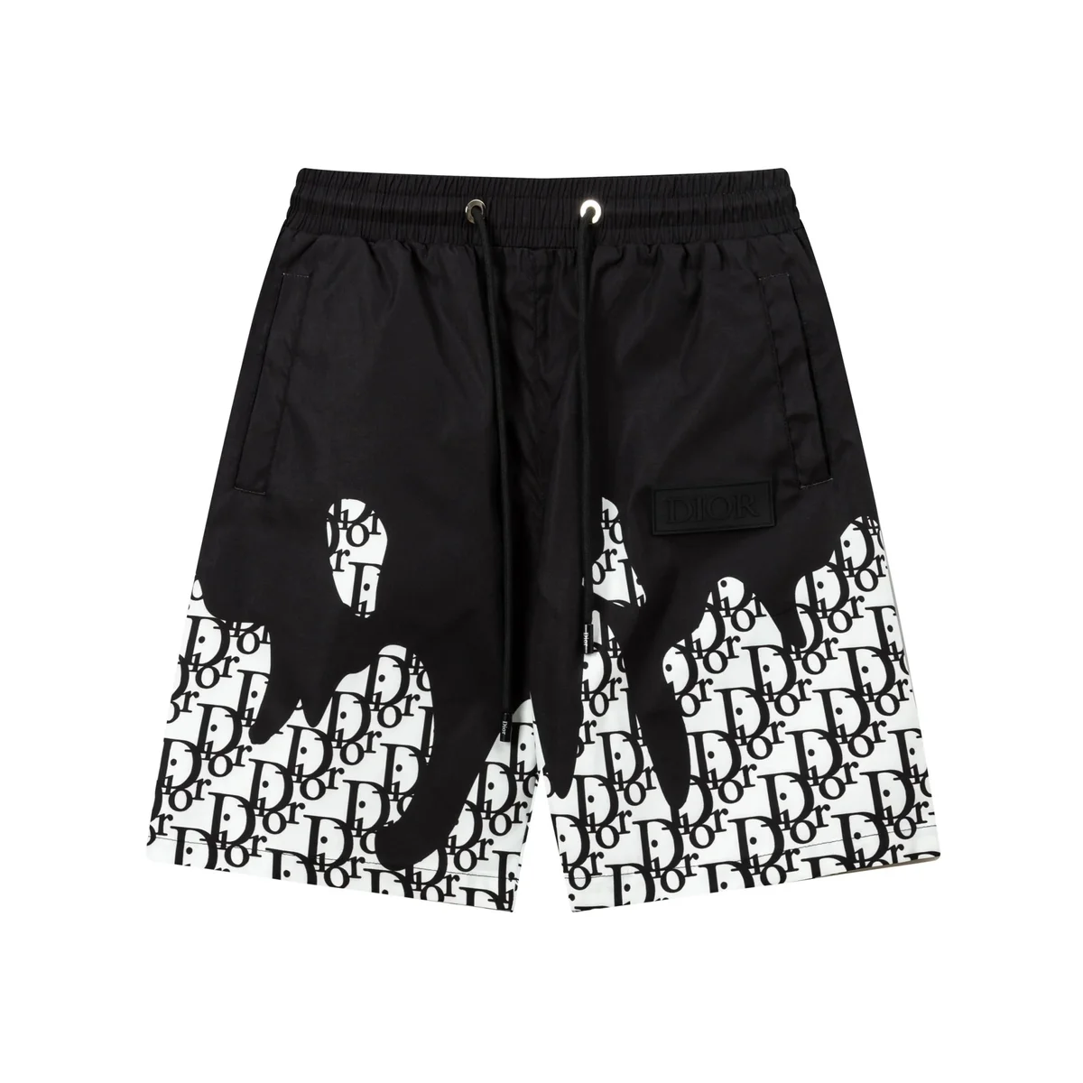 Dior Dior Black & White Logo Print Shorts Black - 1
