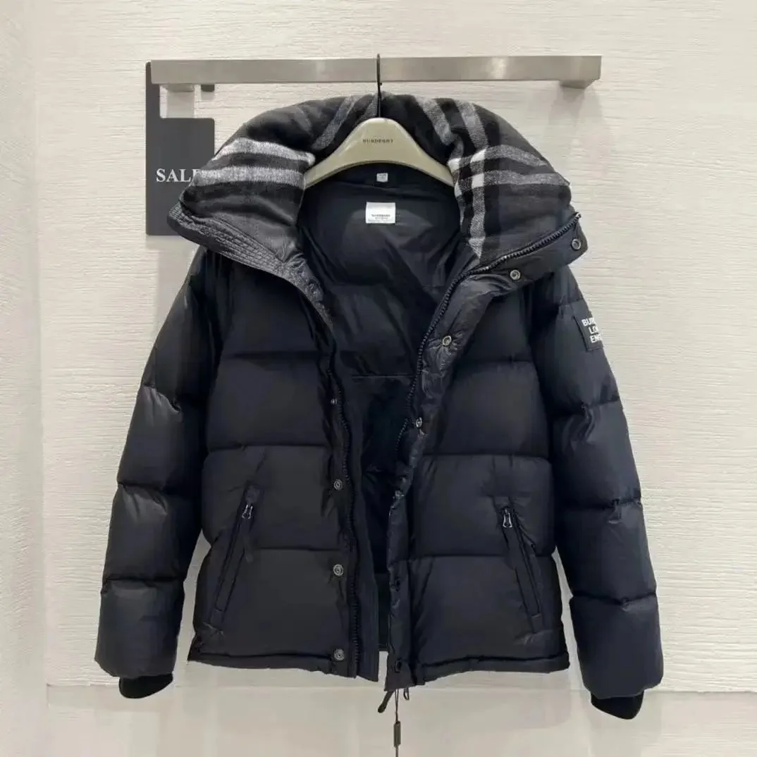 Burberry Burberry Classic Check Black Detachable Hood Down Puffer Jacket Black