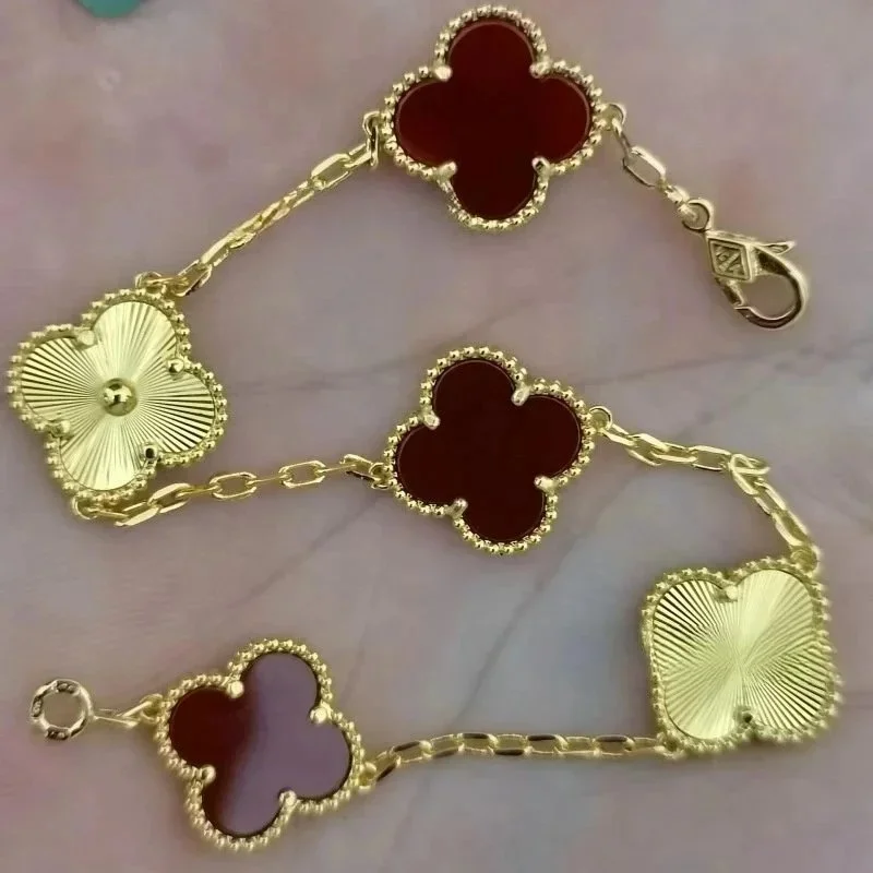 Van Cleef & Arpels Van Cleef & Arpels Alhambra Gold and Red Enamel Bracelet Gold