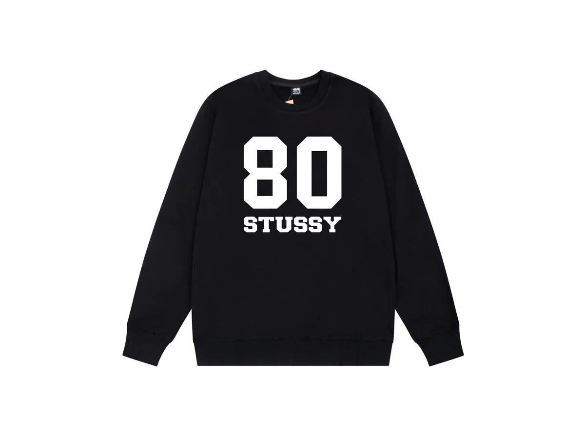 Stussy Stussy 80 Stussy Black Crewneck Sweatshirt Black - 1