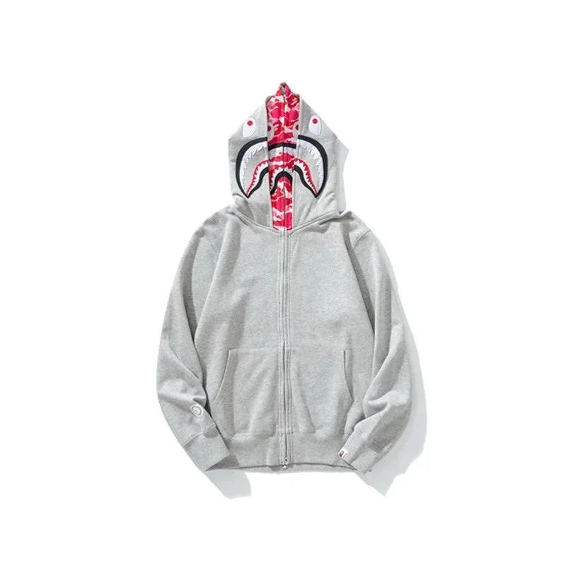 A Bathing Ape A Bathing Ape BAPE STA Grey Shark Hoodie Grey - 1
