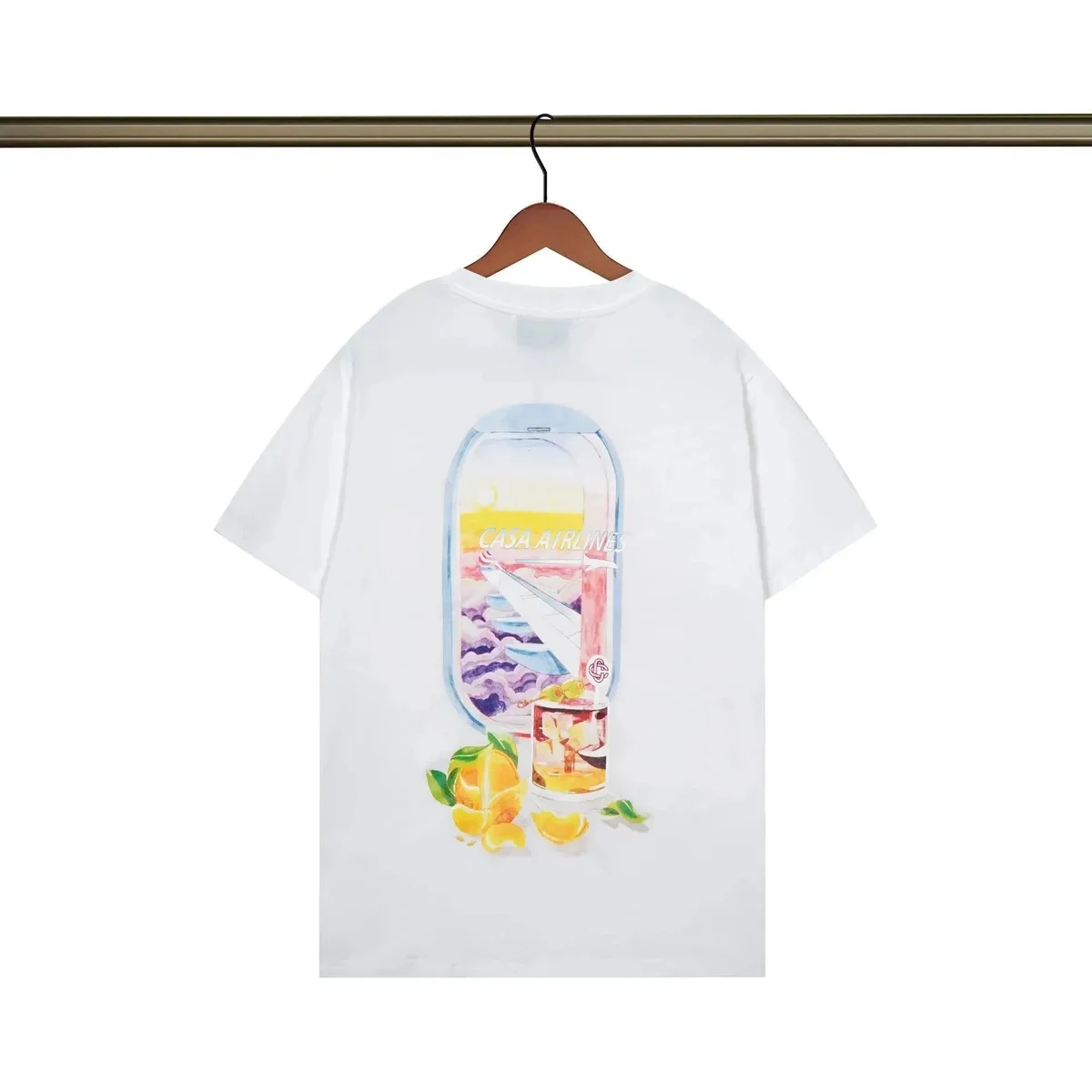 Other White Casa Airlines T-Shirt with Airplane Window Print White - 1