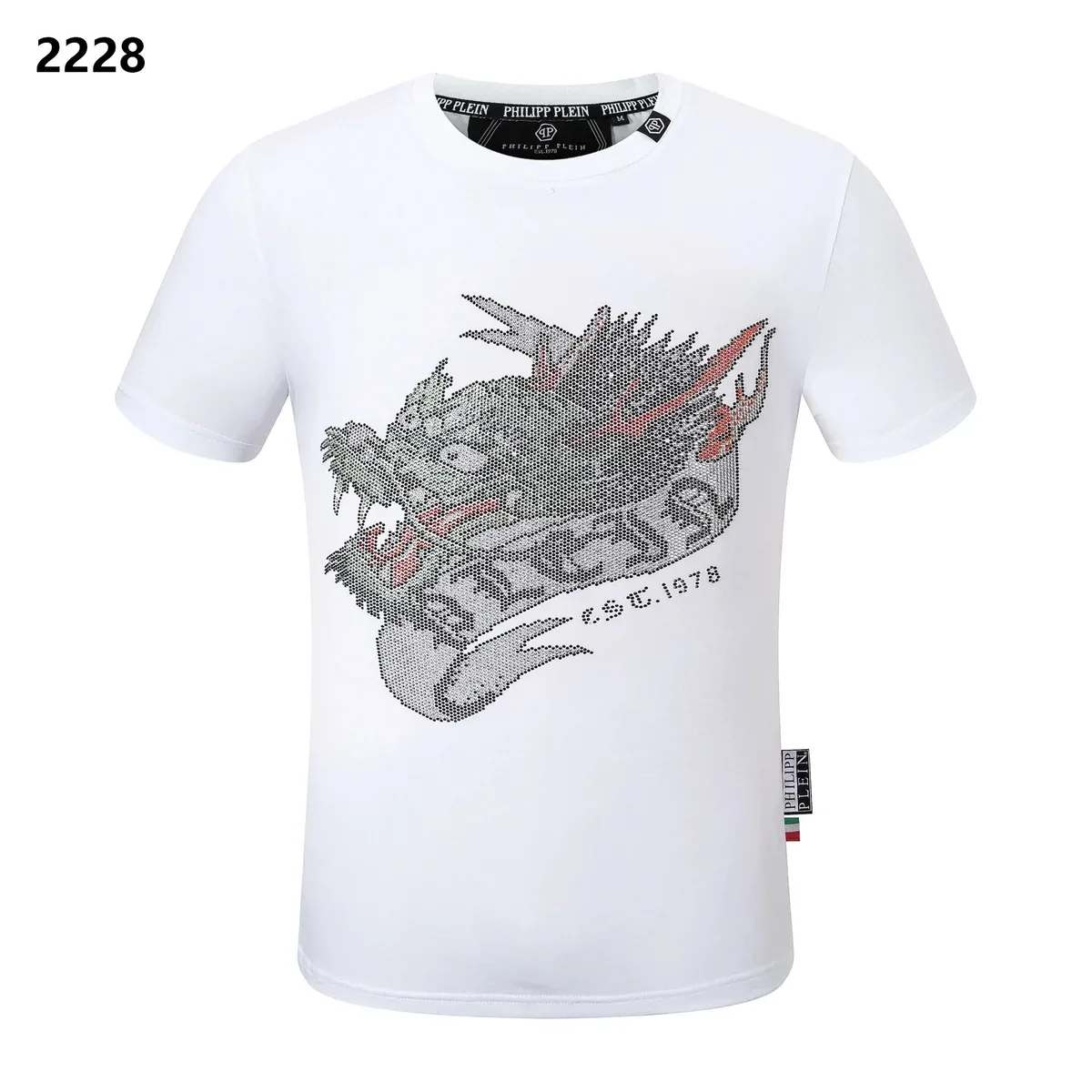 Philipp Plein Philipp Plein Dragon Print T-Shirt White White - 1