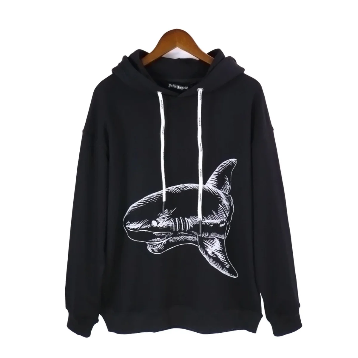 Palm Angels Palm Angels Shark Graphic Hoodie Black Black - 1