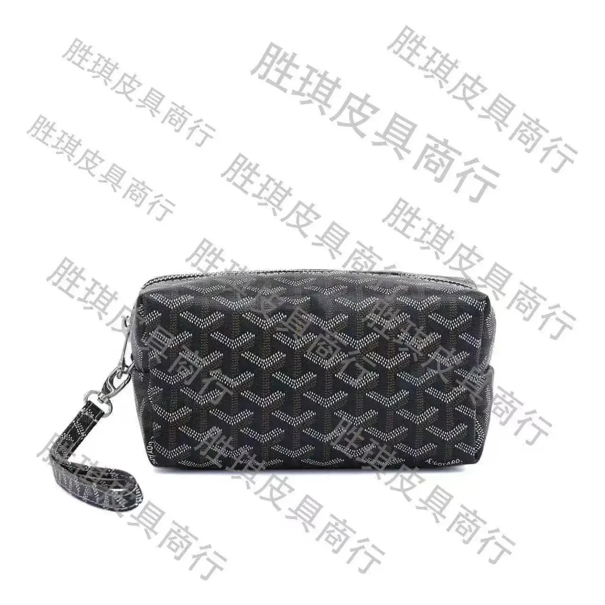 Goyard Goyard Goyardine Black Leather Pouch Black - 1