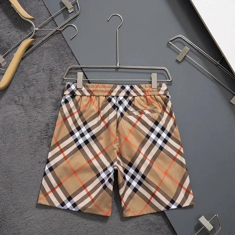 Other Burberry Inspired Plaid Shorts Beige Orange Casual Beige - 1