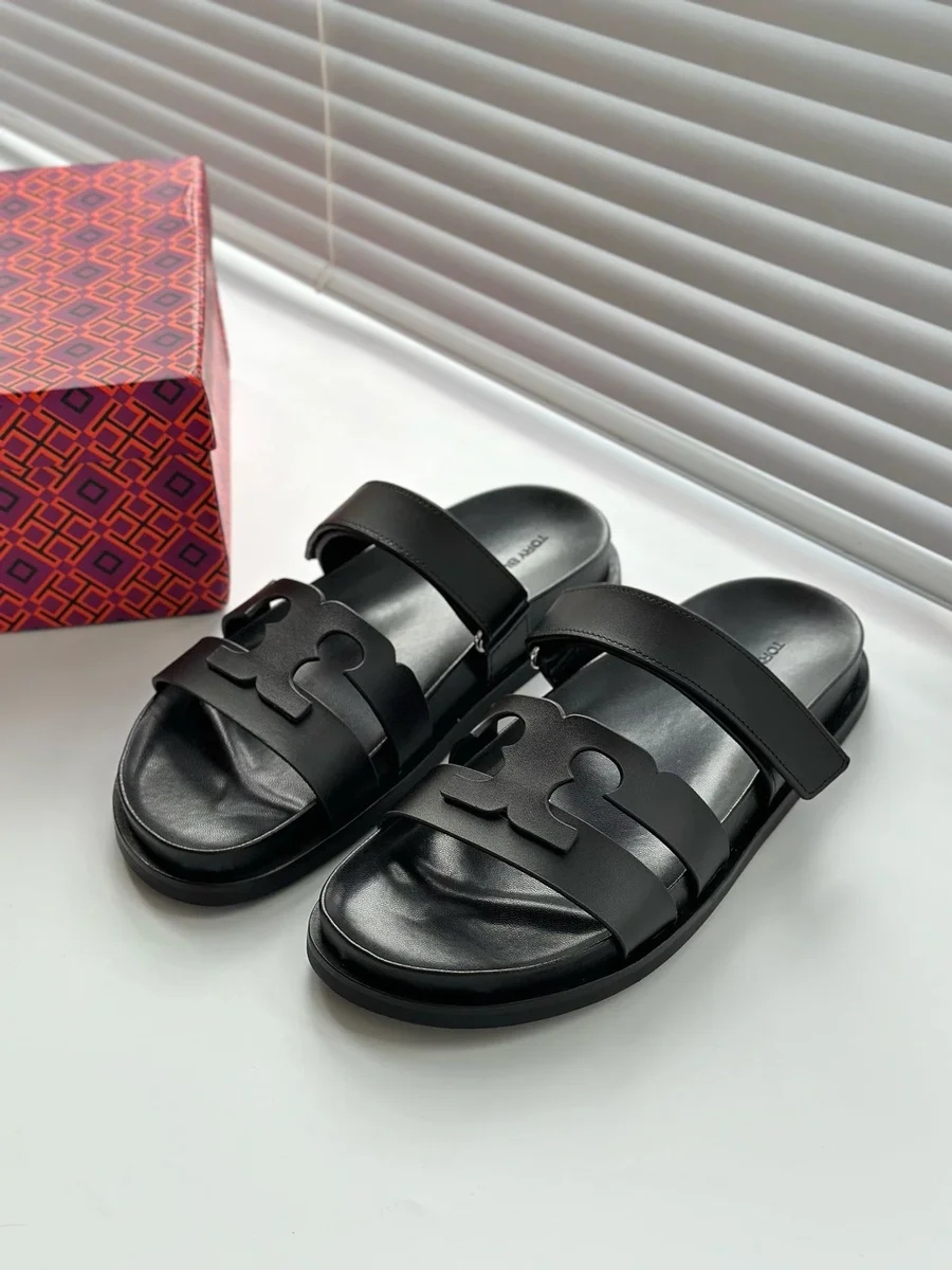 Tory Burch Tory Burch T-Logo Black Sandals Black - 1