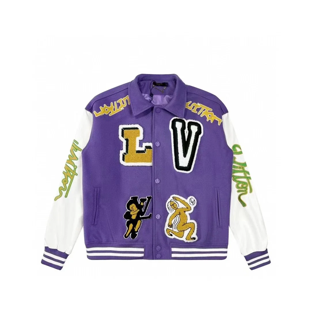 Louis Vuitton Louis Vuitton Purple/White Varsity Jacket Purple