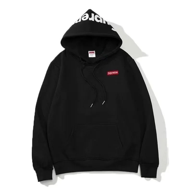 Supreme Single Logo Black Hoodie