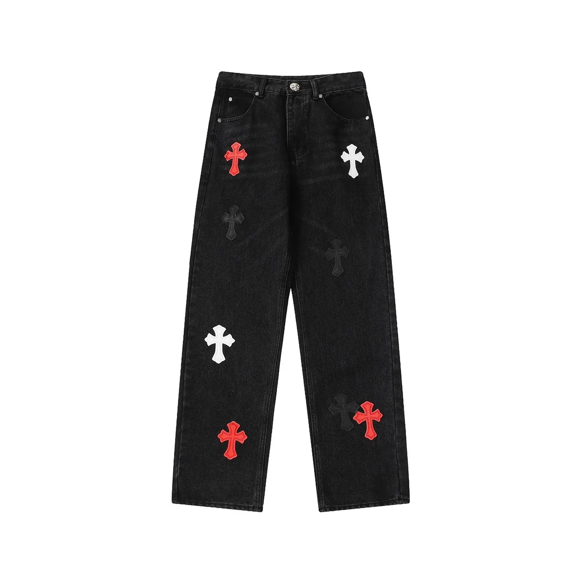 Chrome Hearts Chrome Hearts CH Cross Black Cross-Embellished Denim Trousers Black