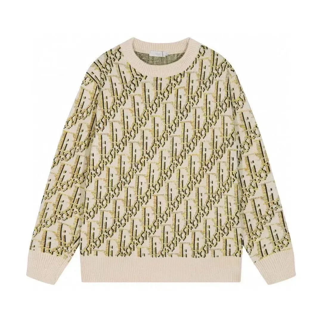 Dior Dior Dior Oblique Beige/Gold Knit Sweater Beige