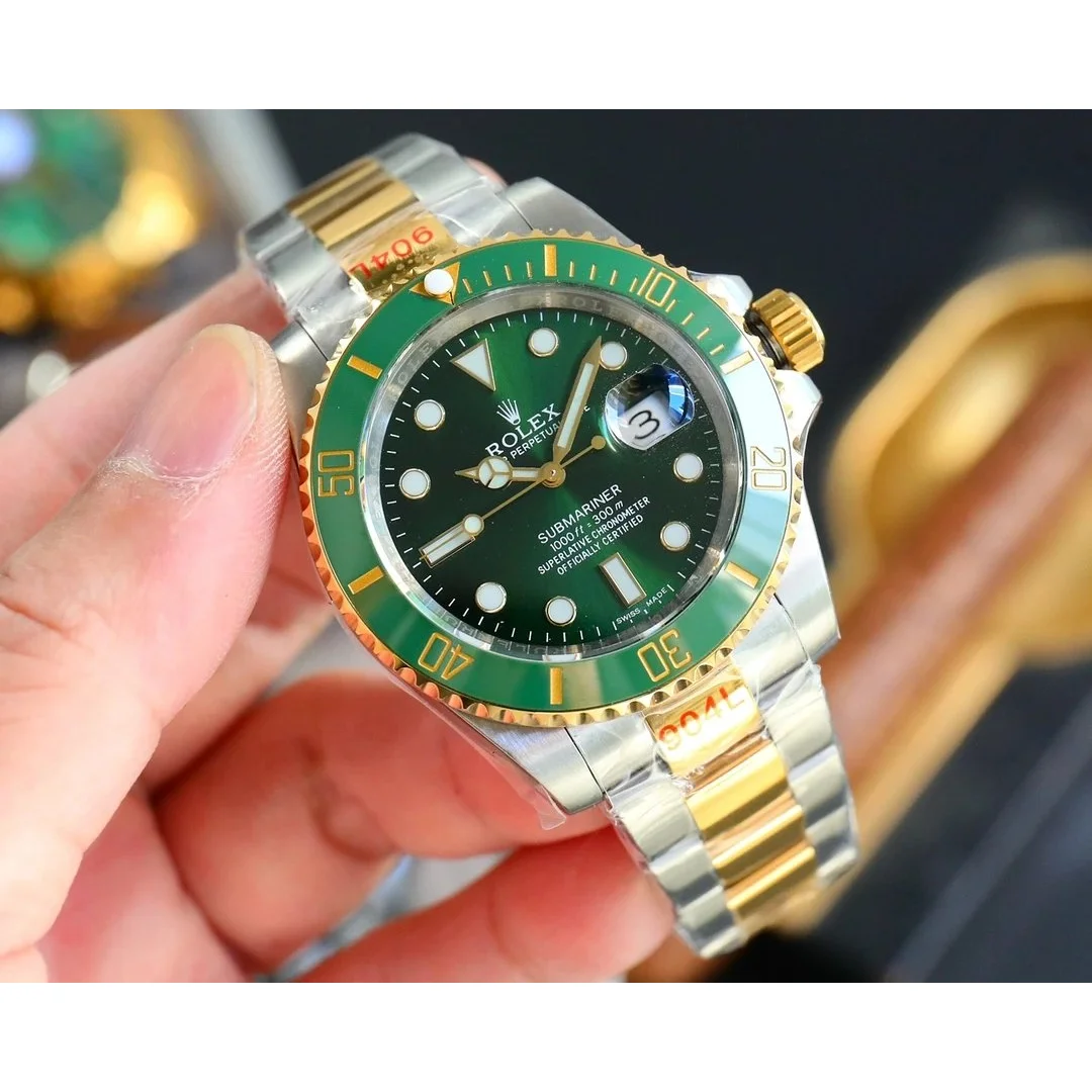 Rolex Rolex Submariner Green Dial Steel & Gold Bracelet Watch Green - 1