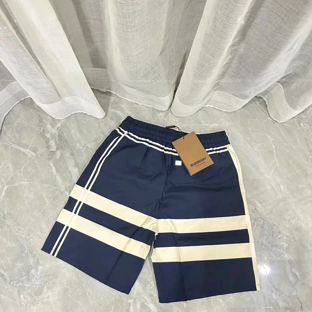 Burberry Burberry Navy & Cream Striped Shorts Navy - 1
