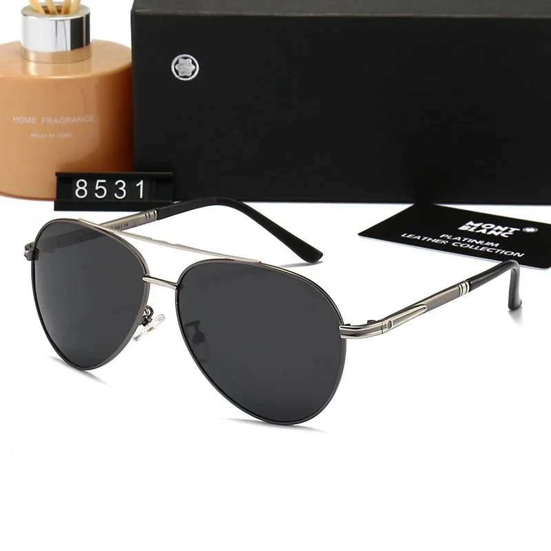 Montblanc Montblanc Platinum Leather Collection Sunglasses Black Black