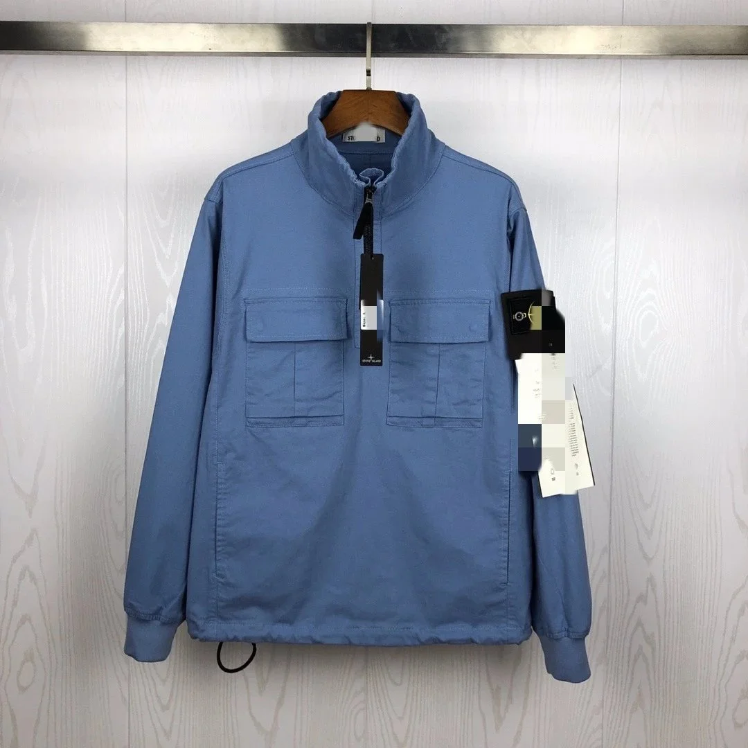Stone Island Stone Island Blue Half-Zip Jacket Blue