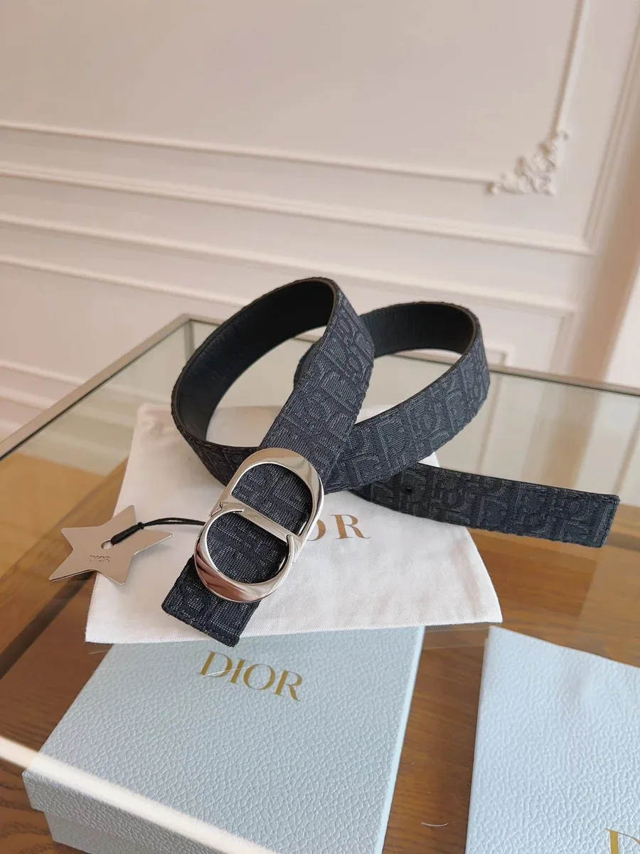 Dior Dior Dior Oblique Black/Silver Belt Black