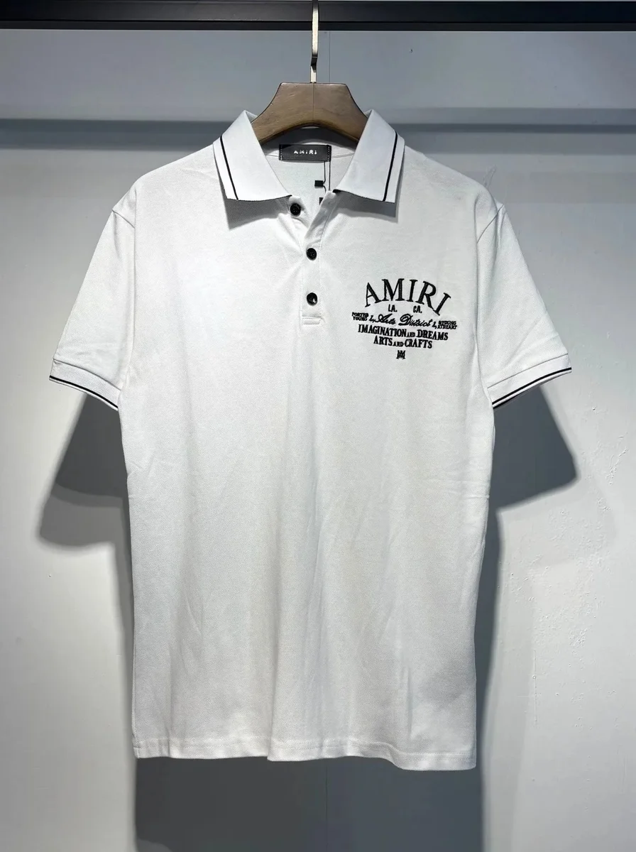 Amiri Amiri White Embroidered Polo Shirt White - 1
