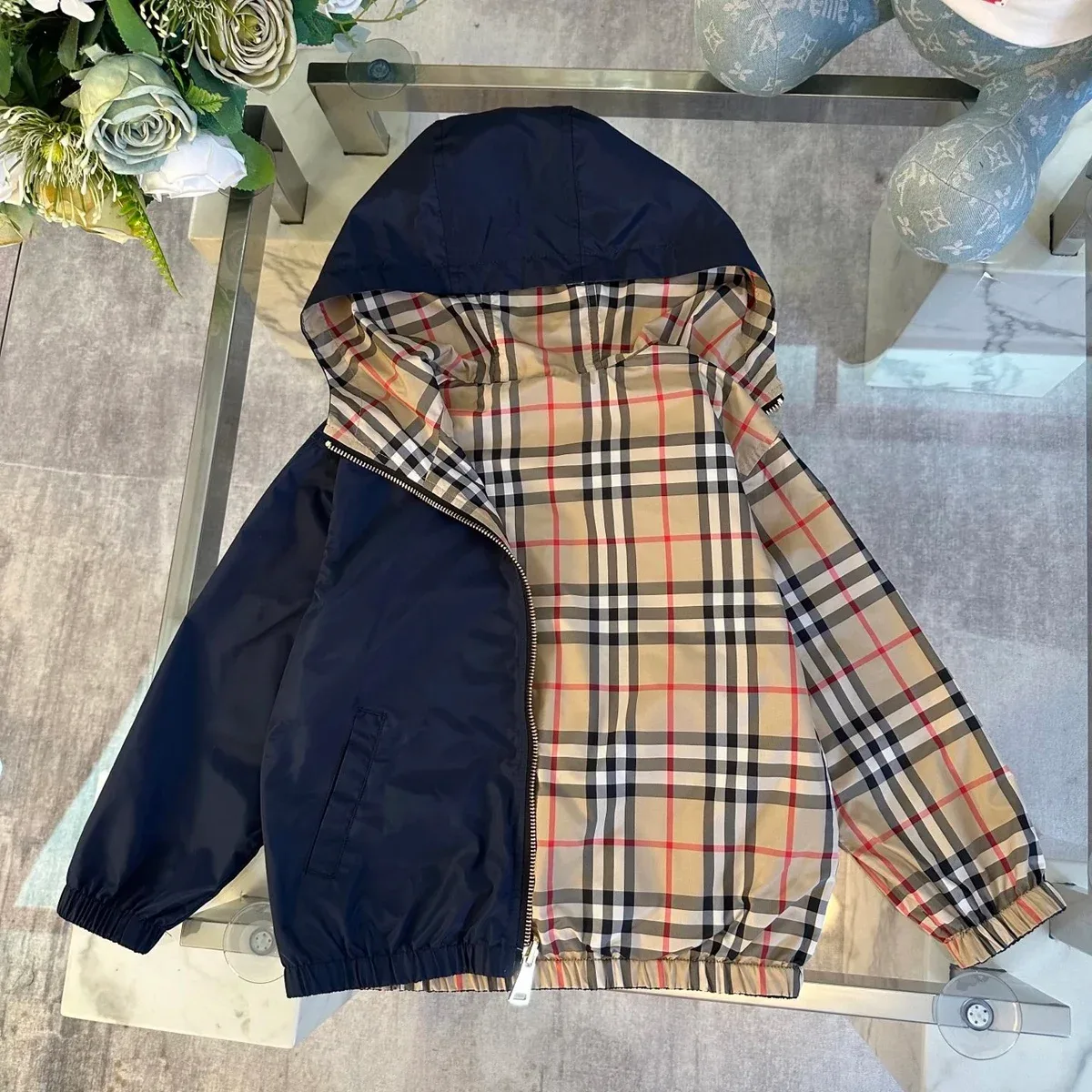 Burberry Burberry Vintage Check Hooded Jacket Navy/Check Navy