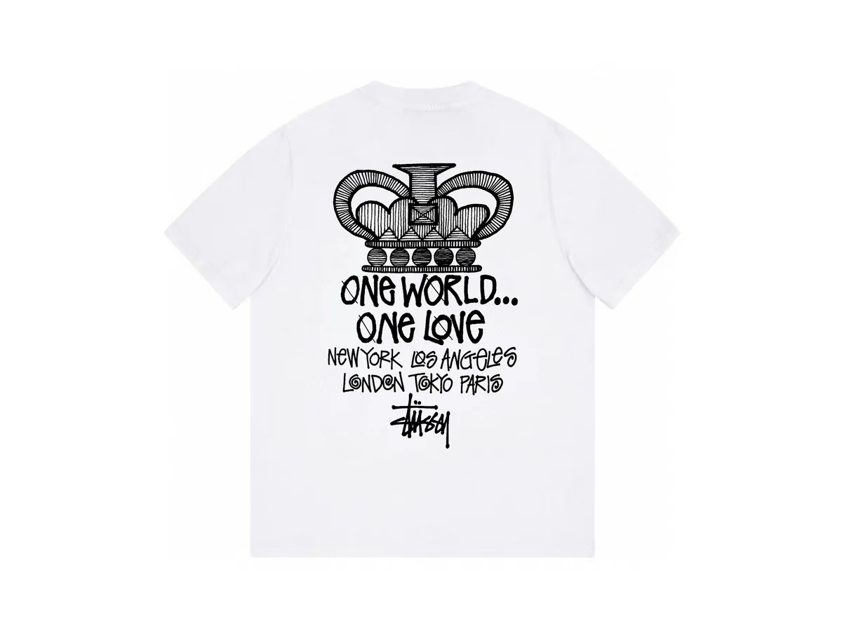 Stussy Stussy One World One Love White T-Shirt White - 1
