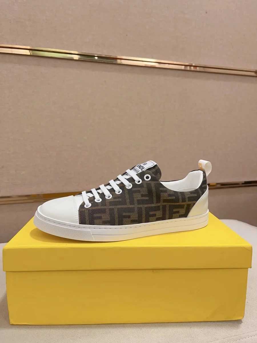 Fendi Fendi Iconic Fendi Sneakers Brown/White Brown - 1