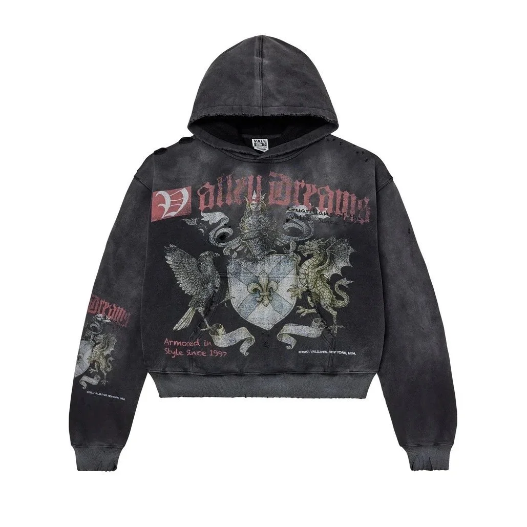 Other Valley Dreams YN-28 Distressed Hoodie Black - 1