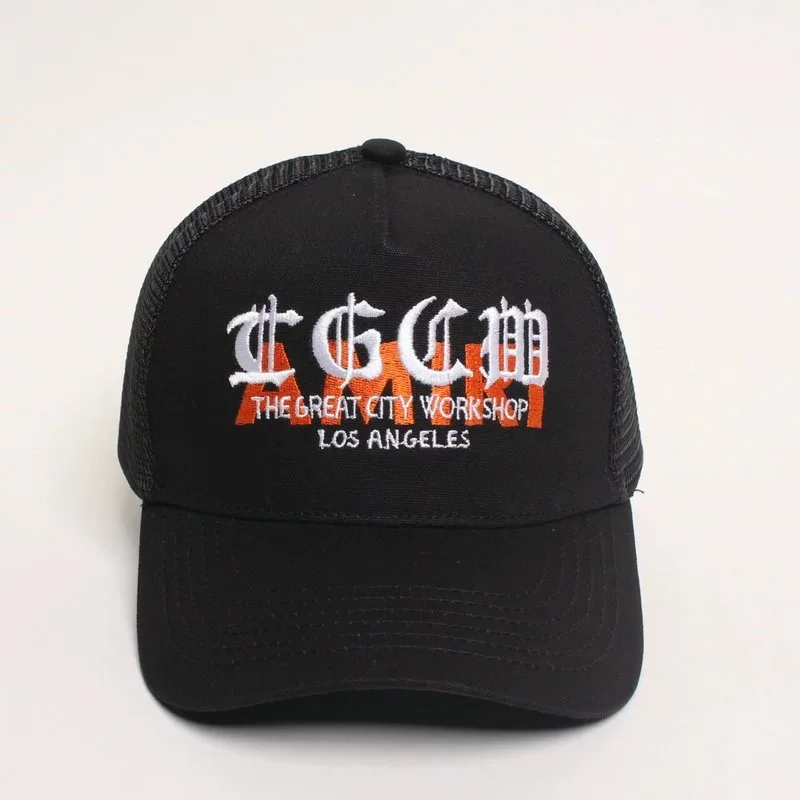 Other Black/White/Orange Embroidered Trucker Cap Black - 1