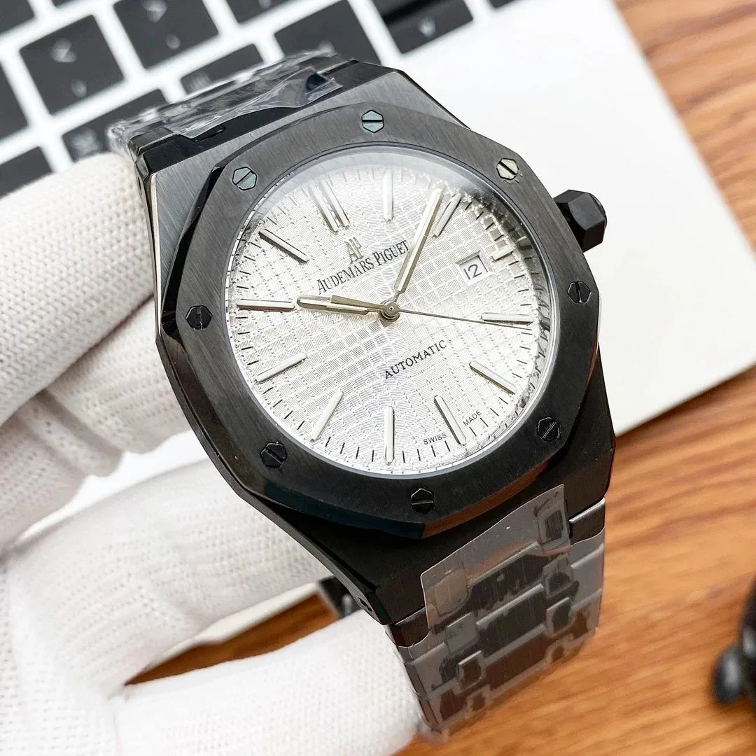 Audemars Piguet Audemars Piguet Royal Oak Black Case White Dial Steel Band Watch Black - 1