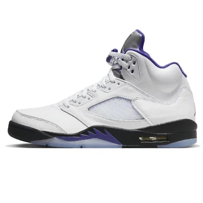 Nike Nike Air Jordan 5 High White Purple Sneakers White - 1