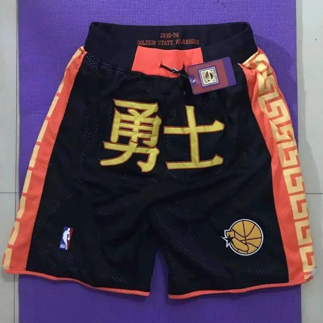Other Warriors Chinese Edition Black/Orange Basketball Shorts Black - 1