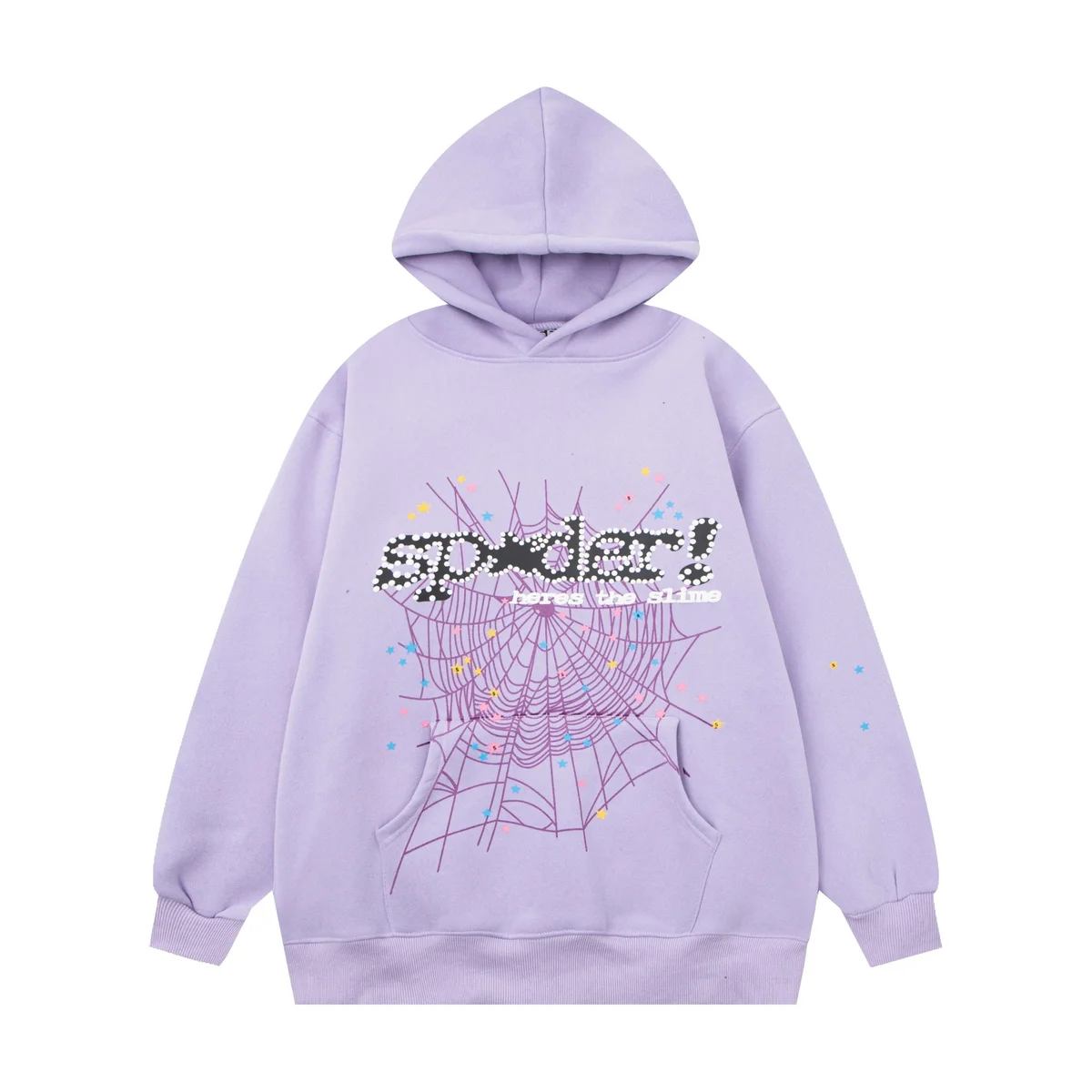Other Lilac Spider Web Print Hoodie Purple - 1
