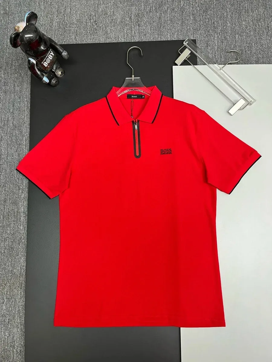 Hugo Boss Hugo Boss Red Polo Shirt with Zipper Detail Red - 1