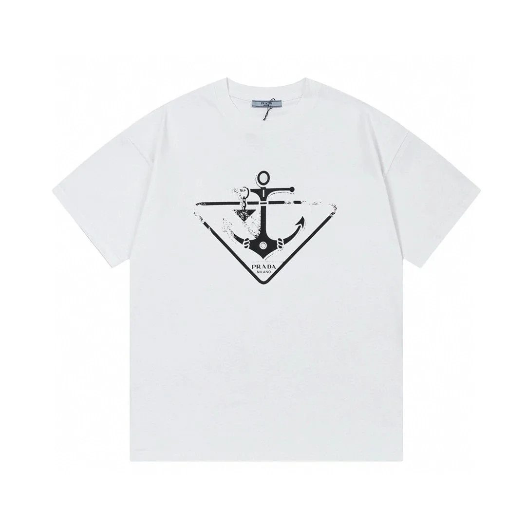 Prada Prada White Anchor Print T-Shirt White