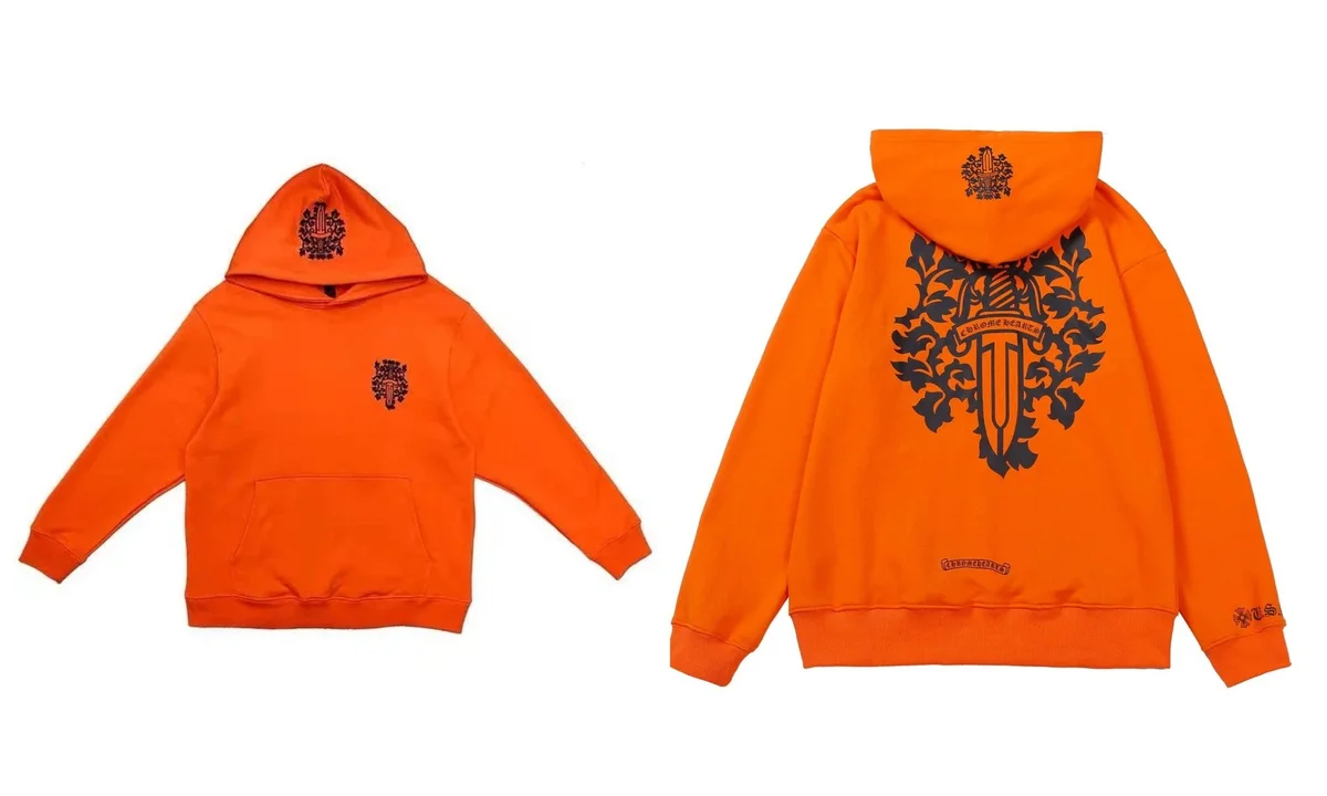 Chrome Hearts Chrome Hearts Orange CH Cross Hoodie Orange - 1