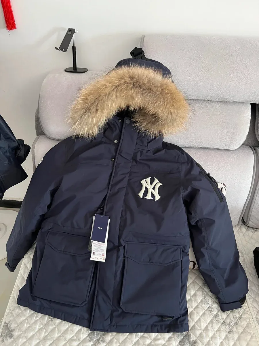 New York Yankees New York Yankees Navy Fur Hooded Parka Navy - 1