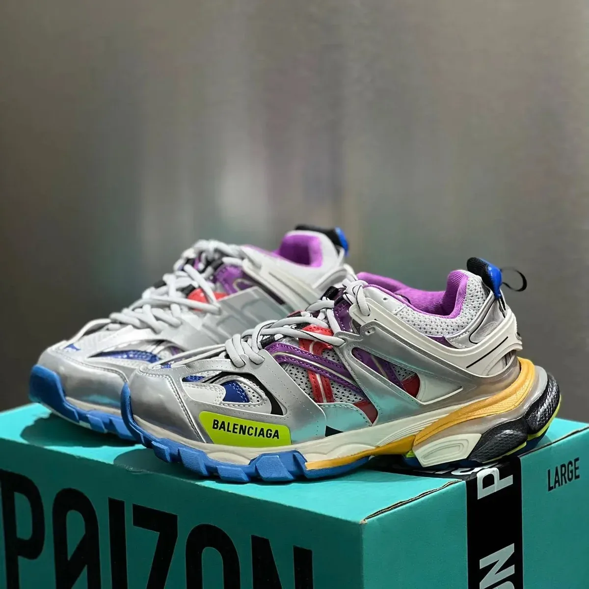 Balenciaga Balenciaga Track.3 Triple S Silver/Purple Sneakers Silver - 1