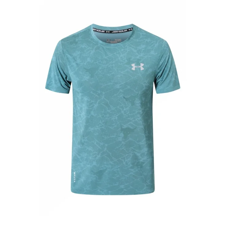 Under Armour Under Armour Printed T-Shirt Teal Solid Top Blue - 1