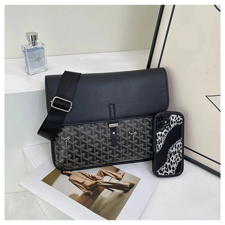 Goyard Goyard YARD Black Goyardine Crossbody Bag Black - 1