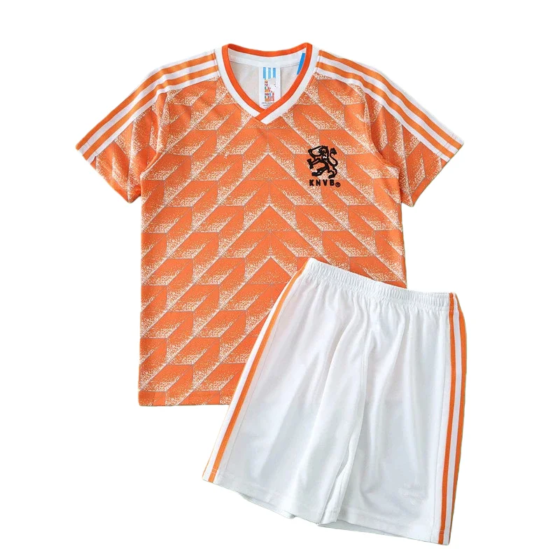 Adidas Adidas Classic Football Orange White Jersey & Shorts Set Orange - 1