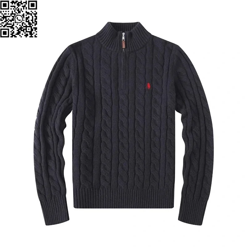 Polo Ralph Lauren Polo Ralph Lauren Men's Black Cable Knit Half-Zip Sweater Black - 1