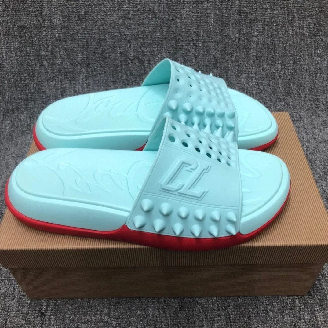 Christian Louboutin Christian Louboutin CL Spikes Light Blue Sandals Blue - 1