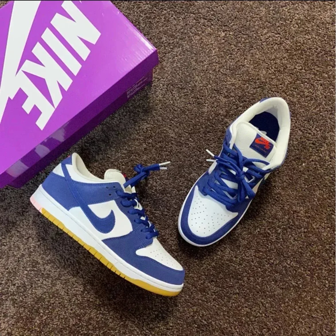 Nike Nike Dunk Low White Blue Los Angeles Dodgers Sneakers Blue - 1